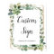 Greenery boho succulent gold glitter custom sign