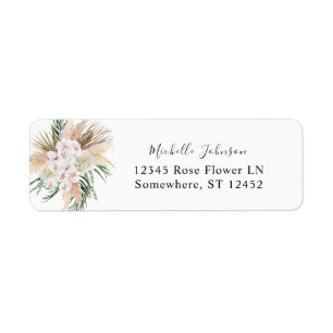 Greenery Boho Tropical Floral 1B Return Address Label
