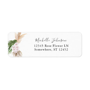 Greenery Boho Tropical Floral 2 Return Address Label