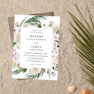 Greenery Boho Tropical Floral Wedding Invitation