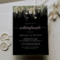 Greenery Boho Wildflower Black Wedding Brunch 