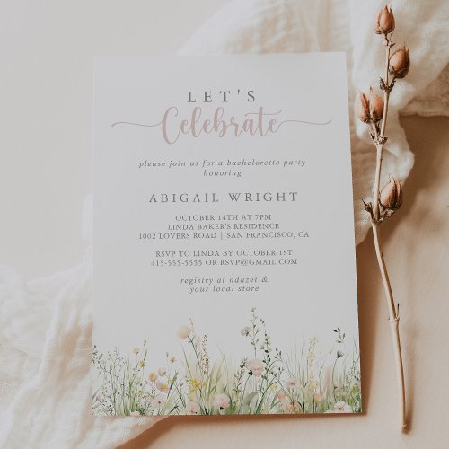 Greenery Boho Wildflower Let's Celebrate Party 