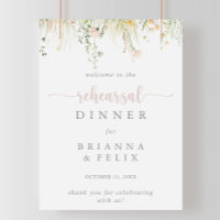 Greenery Boho Wildflower Rehearsal Dinner Welcome 