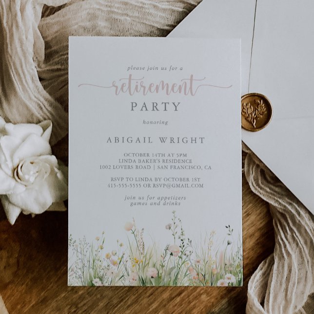 Greenery Boho Wildflower Retirement Party Invitation (Creator Uploaded)