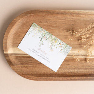 Greenery Boho Wildflower Wedding Gift Registry Enclosure Card