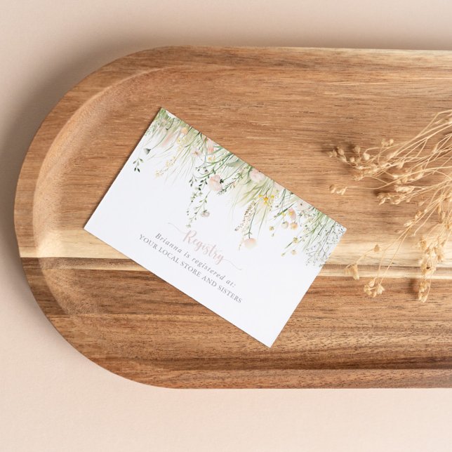  Greenery Boho Wildflower Wedding Gift Registry  Enclosure Card (Creator Uploaded)