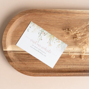 Greenery Boho Wildflower Wedding Website Enclosure Card