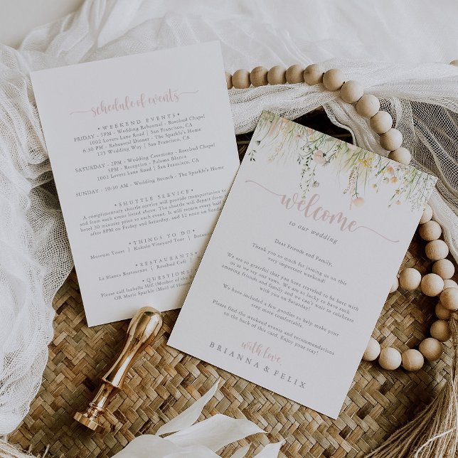 Greenery Boho Wildflower Wedding Welcome Letter (Creator Uploaded)