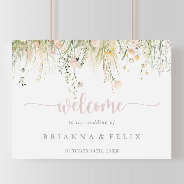 Greenery Boho Wildflower Wedding Welcome Sign (Creator Uploaded)