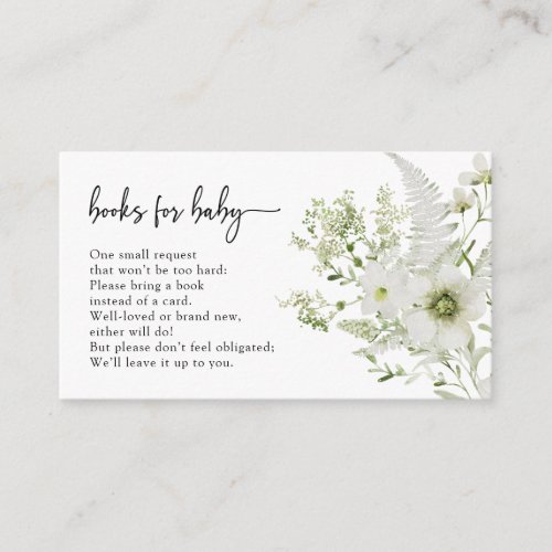 Greenery Books For Baby Enclosure Card