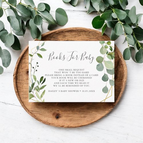 Greenery Books For Baby Enclosure Card