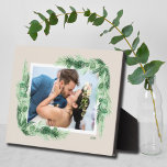 Greenery Border Built-In Easel Tabletop Plaque<br><div class="desc">Tabletop plaque with a built-in easel features your favorite photo accented with beautiful watercolor leaves on ANY COLOR BACKGROUND and any color FRAMES to match your photo. CHANGE the date to the current year or you can delete it or add more information. Great as a gift or to display your...</div>
