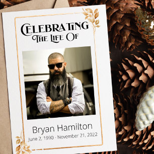 Greenery Border Memorial Order Of Service Program