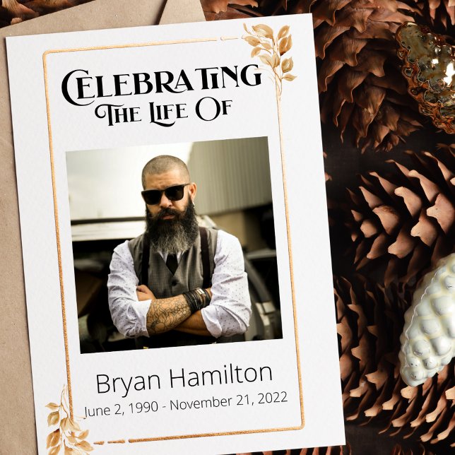 Greenery Border Memorial Order Of Service Program (Creator Uploaded)