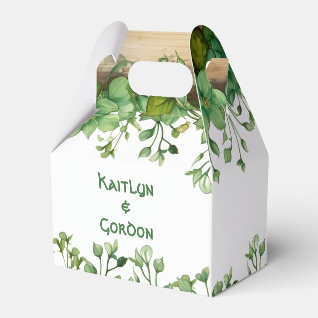 Greenery borders St. Patricks Day Irish wedding Favor Boxes (Front Side)