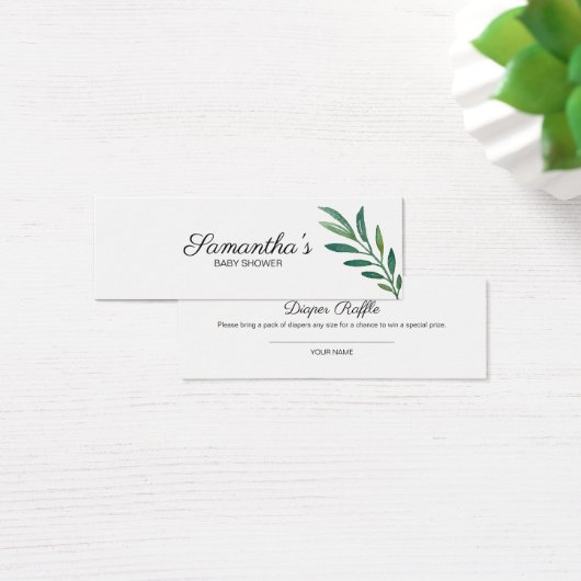 Greenery Botanical Baby Shower Diaper Raffle (Desk)