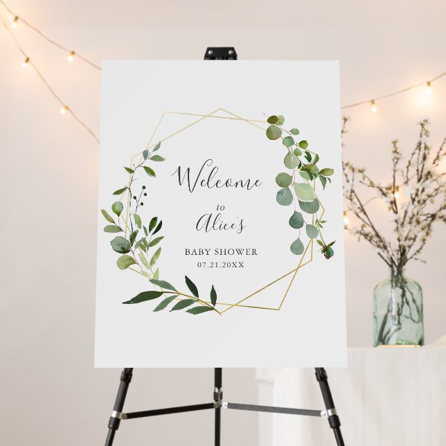 Greenery Botanical Baby Shower Foam Board (In Situ (Stand))