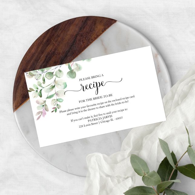 Greenery Botanical Bridal Shower Recipe Insert (Creator Uploaded)