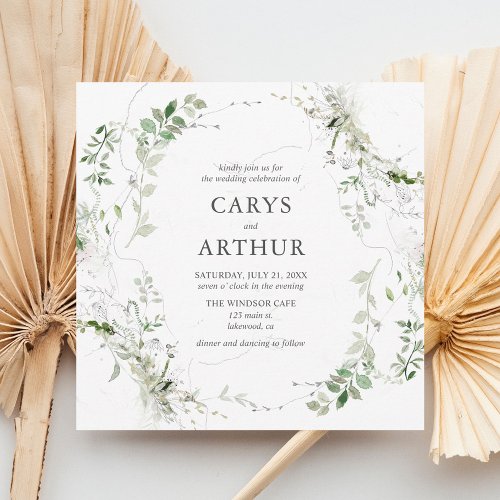 Greenery Botanical Elegant Wedding Invitation