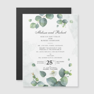 Greenery Botanical Eucalyptus Wedding Magnetic Invitation