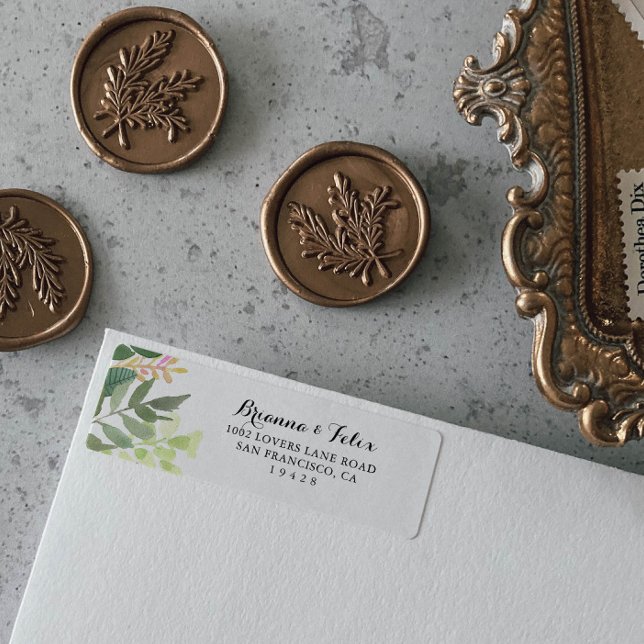 Greenery Botanical Foliage Return Address Label (Creator Uploaded)