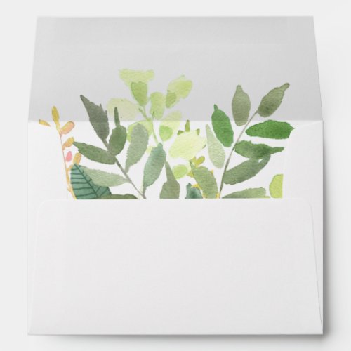 Greenery Botanical Foliage Wedding Invitation Envelope