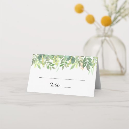 Greenery Botanical Foliage Wedding Place Card