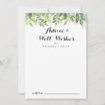 Greenery Botanical Foliage Wedding Well Wishes Advice Card<br><div class="desc">This greenery botanical foliage wedding well wishes advice card is perfect for a simple wedding. This beautiful watercolor design features botanical green foliage. These cards are perfect for a wedding, bridal shower, baby shower, graduation party & more. Personalize the cards with the names of the bride and groom, parents-to-be or...</div>