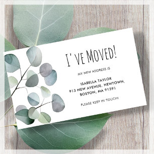 Greenery Botanical I've Moved Announcement Card