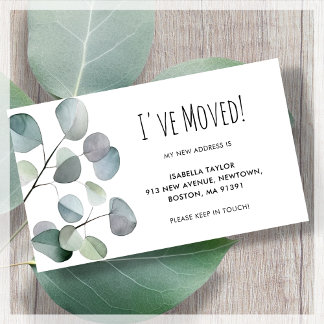 Greenery Botanical | I've Moved Announcement Card
