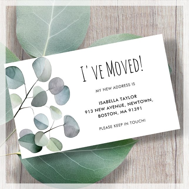 Greenery Botanical | I've Moved Announcement Card (Creator Uploaded)