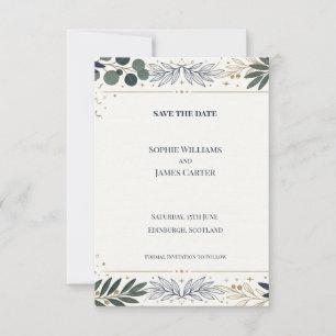 Greenery Botanical Save The Date Card
