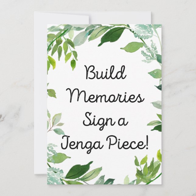 Greenery Botanical Sign 5x7" Size Invitation (Front)