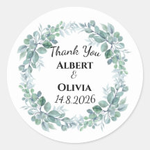 Greenery Botanical Wedding Favor Classic sticker