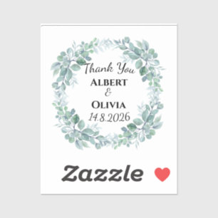 Greenery Botanical Wedding Favor Classic sticker