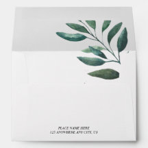 Greenery Botanical Wedding Return Address