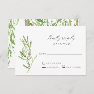 Greenery Botanical Wedding RSVP Invitation
