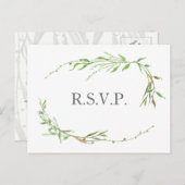 Greenery Botanical Wedding RSVP Invitation Postcard (Front/Back)