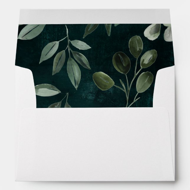 Greenery Bouquet botanical foliage border, Envelope (Back (Bottom))