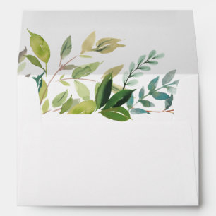Greenery Bouquet Lined Personalized Return Address Envelope