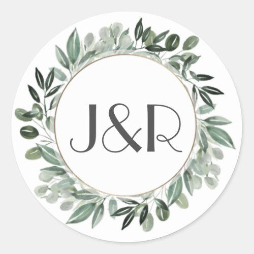 Greenery Bouquet Rich dark Green  Monogram Label