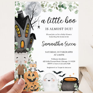 Greenery Boy A Little Boo Baby Shower Invitation