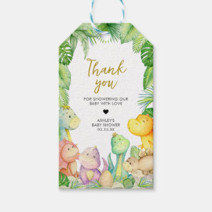 Greenery Boy Dinosaur Baby Shower Favor Tags