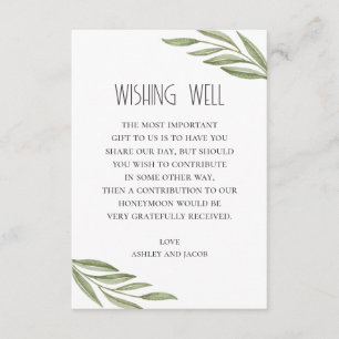Greenery branch foliage wedding wishing well enclosure card
