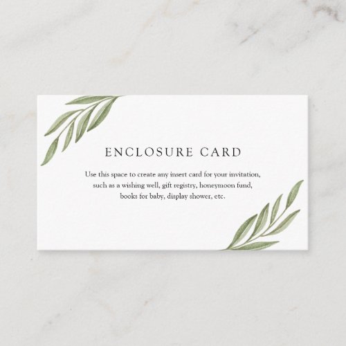 Greenery Branches Enclosure Card