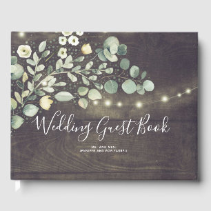 Greenery Branches Rustic Country Wedding Guest Book