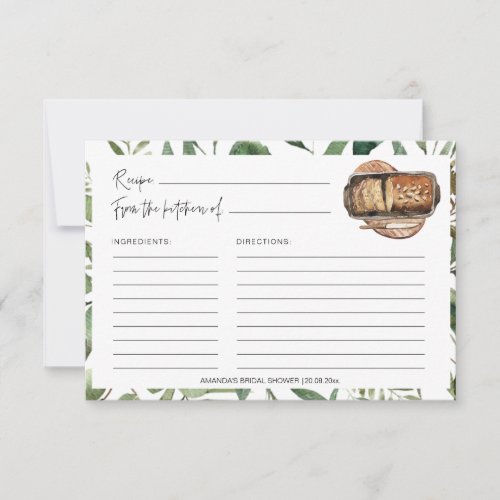 Greenery Bread Kitchen Bridal Shower Recipe Cards - Greenery Bread Kitchen Bridal Shower Recipe Cards
Message me if you need any changes to fit your dream recipe card better :)