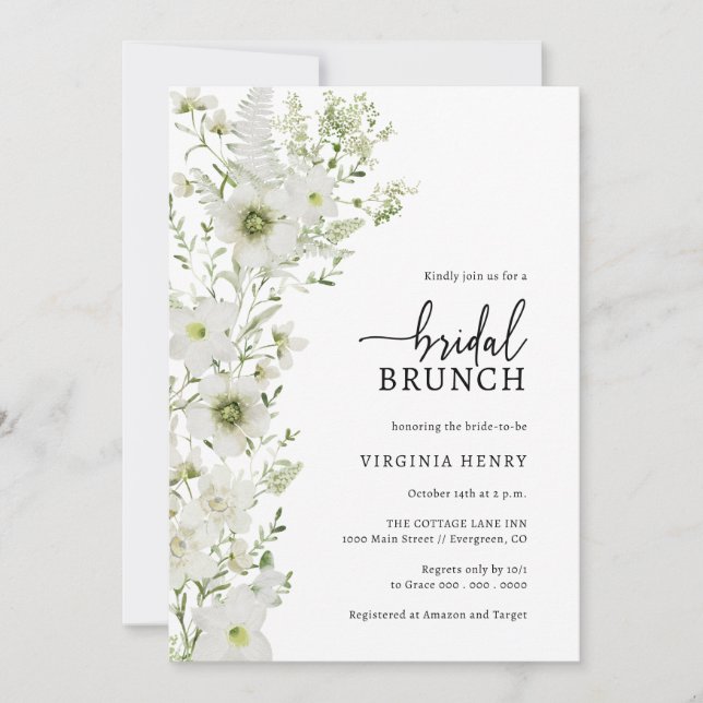 Greenery Bridal Brunch Invitation (Front)