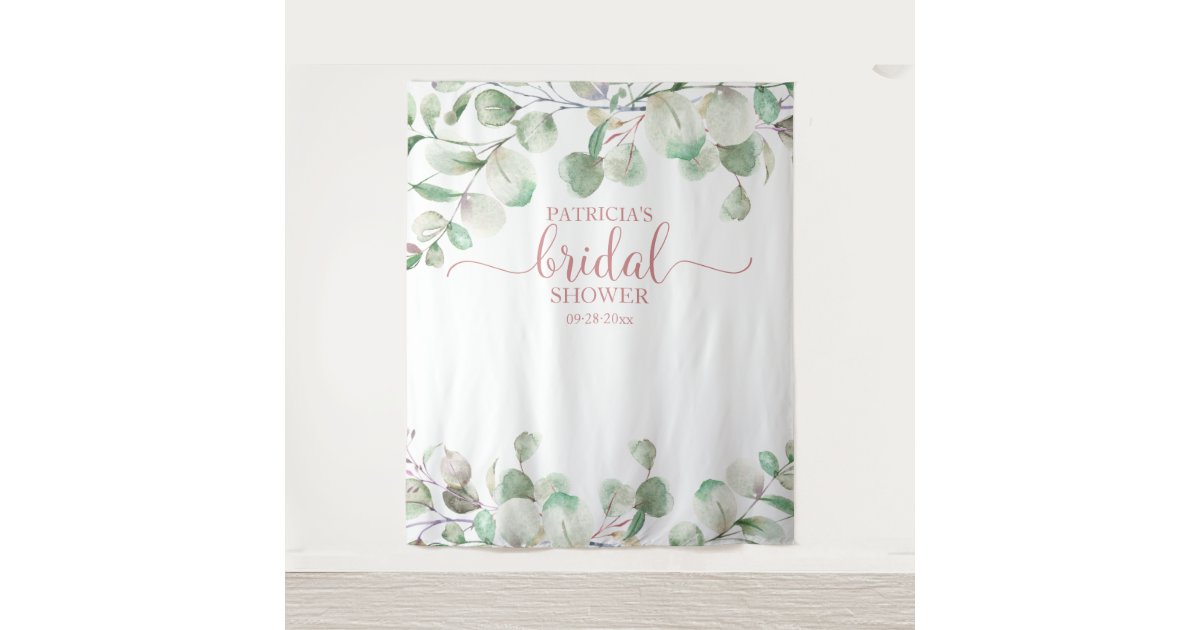 Greenery Bridal Shower Backdrop Photo Prop Zazzle