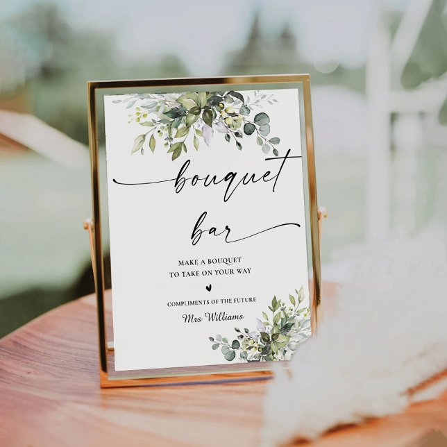 Greenery Bridal Shower Bouquet Bar Sign (Creator Uploaded)